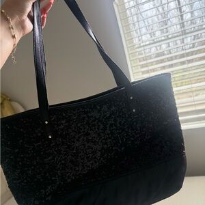 Nine West 1976 Black Textured Tote Bag